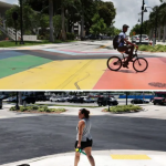 eliminar el cruce peatonal con colores del orgullo