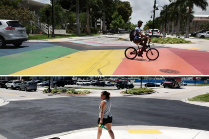 eliminar el cruce peatonal con colores del orgullo